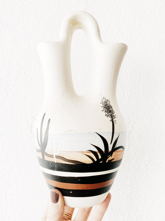 Vintage Ceramic Double Fluted Vase