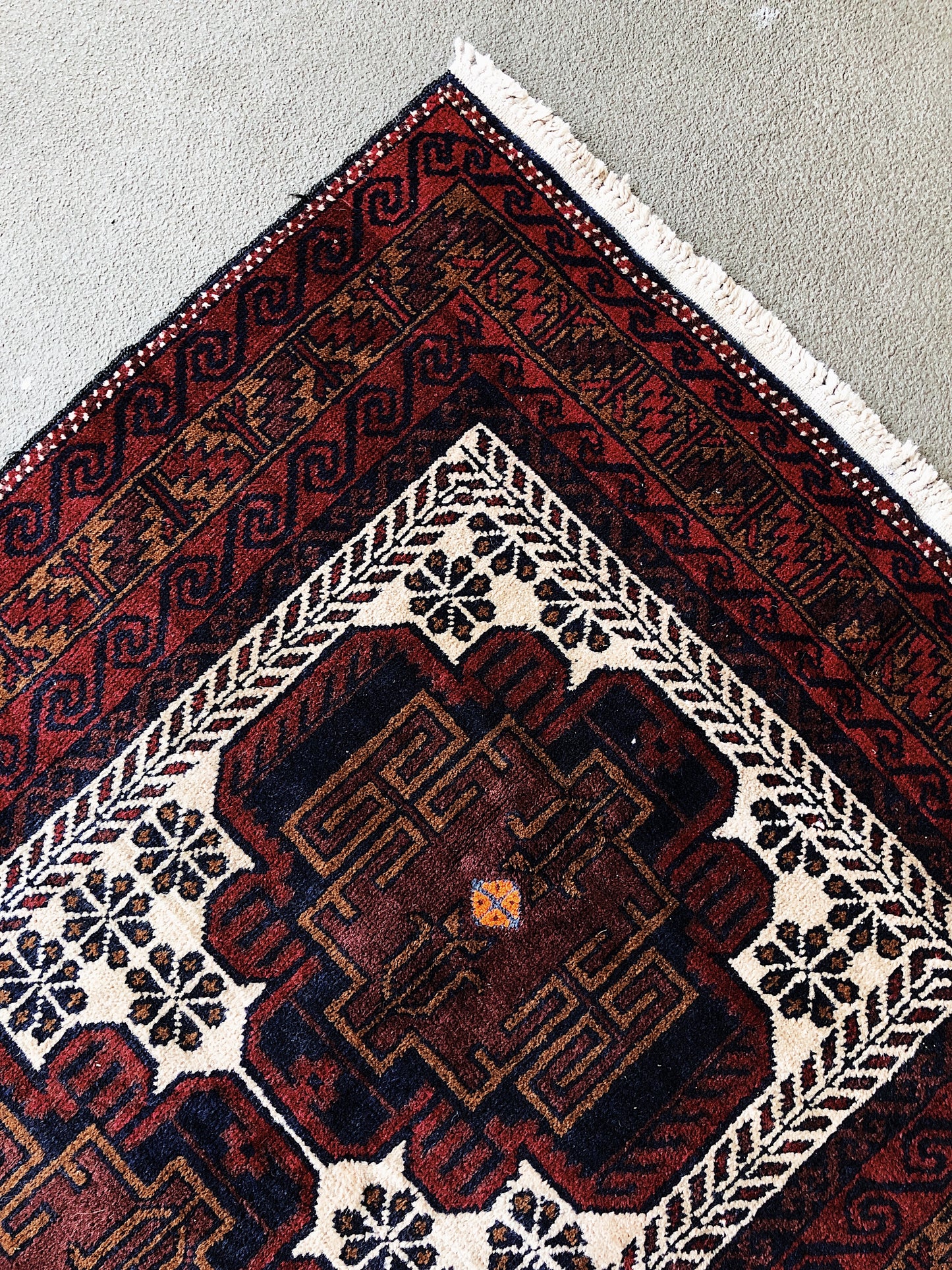 Vintage Afghani Tribal Wool Rug