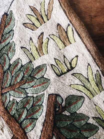 Vintage Tree of Life Crewel Textile
