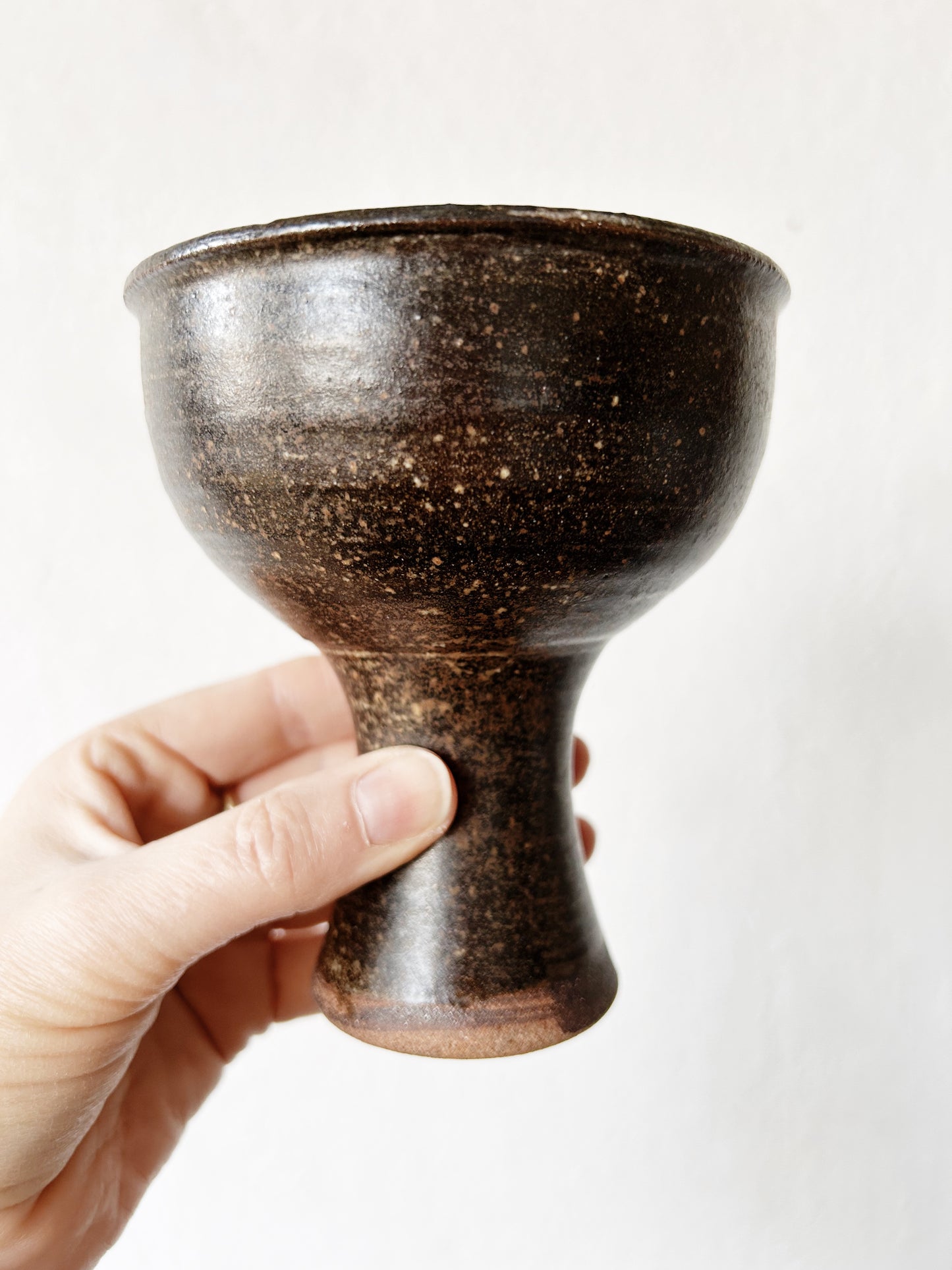 Vintage Stoneware Goblet or Candle Holder