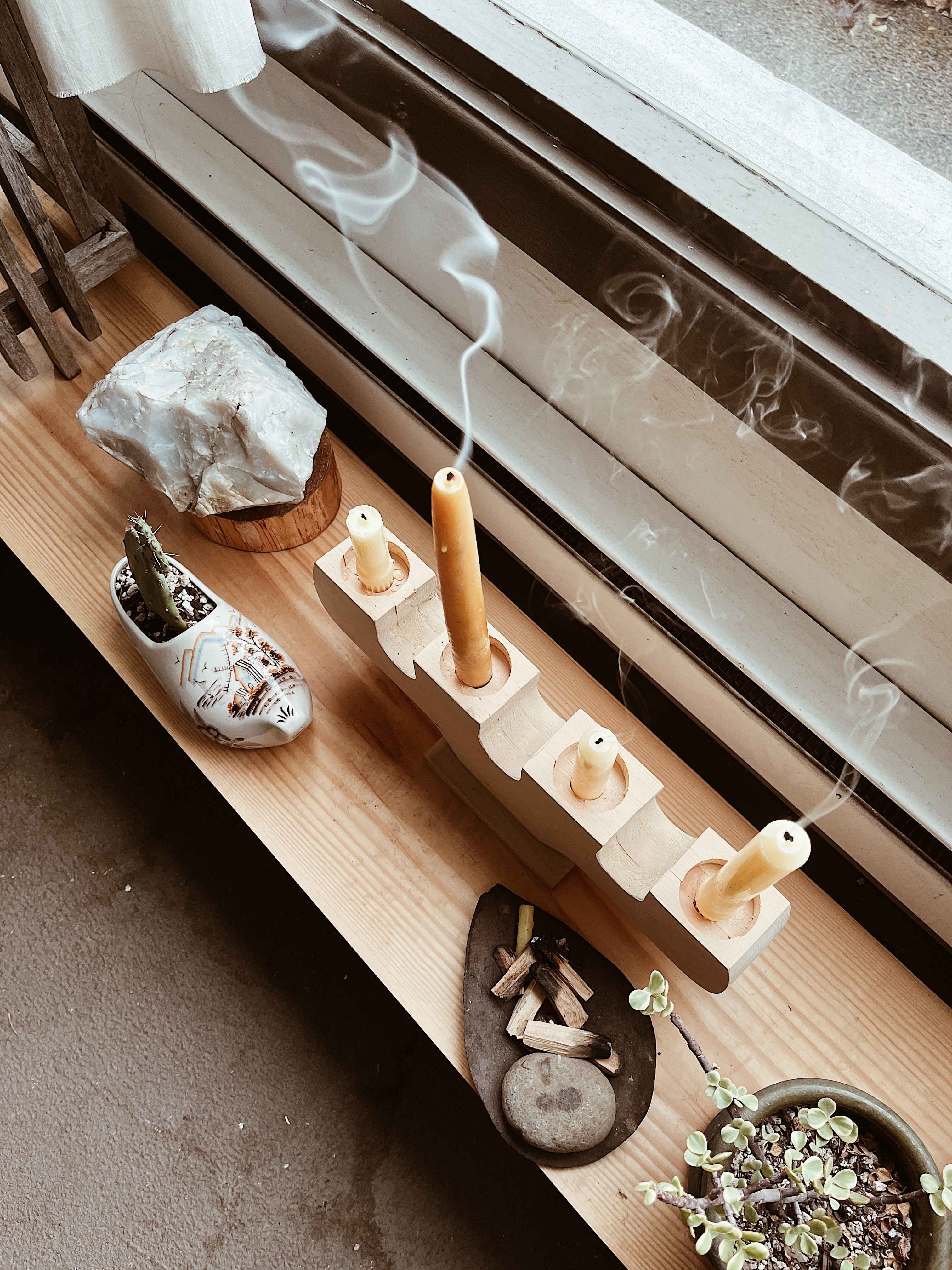 Handmade Birch Candelabra - Thumbnail 4