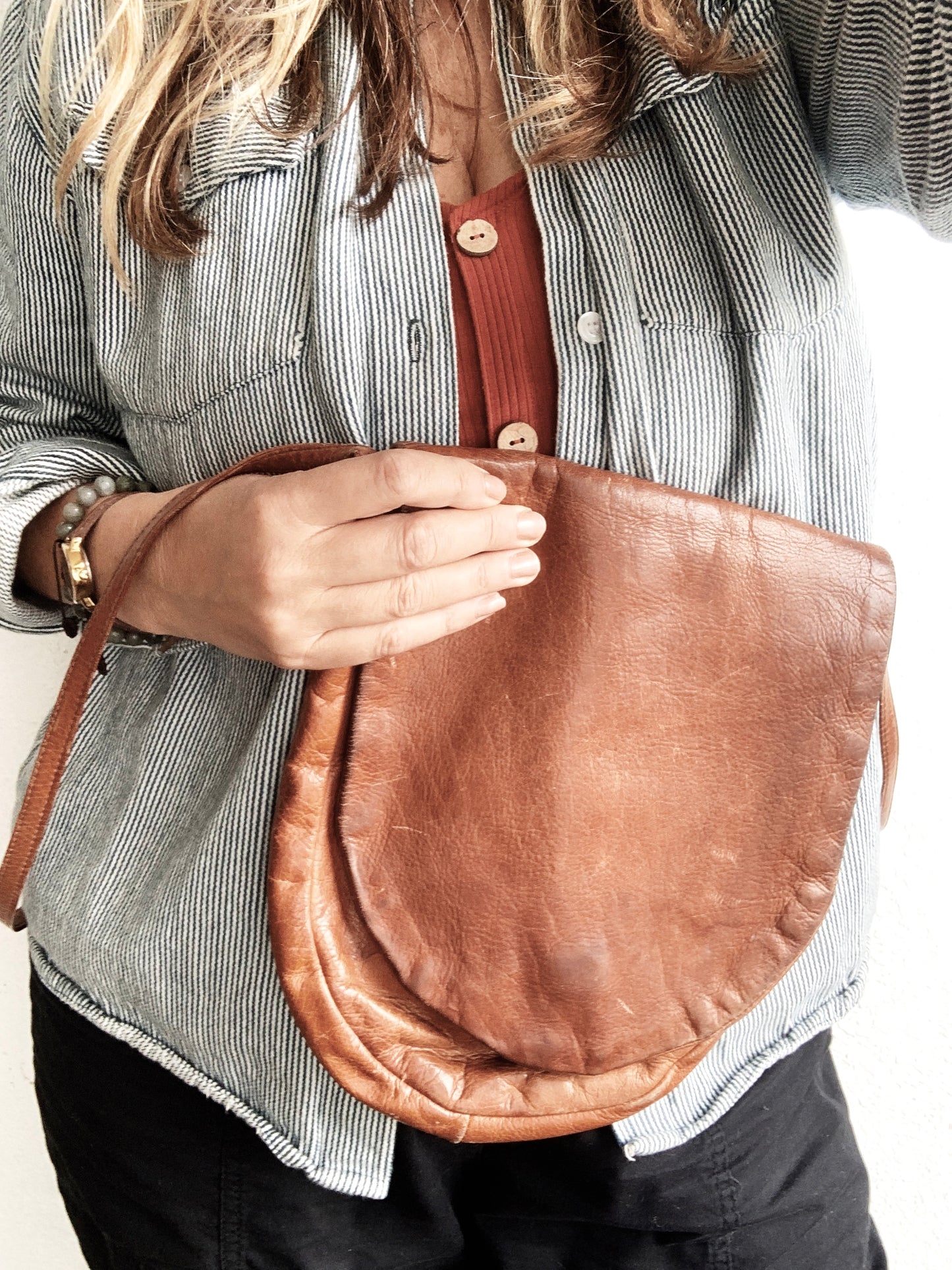 Vintage J. Duseu Leather Cross Body Purse
