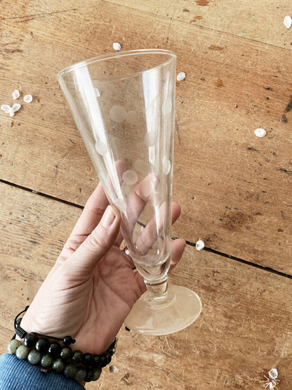 Mid Century Etched Cocktail Glasses Set of Six