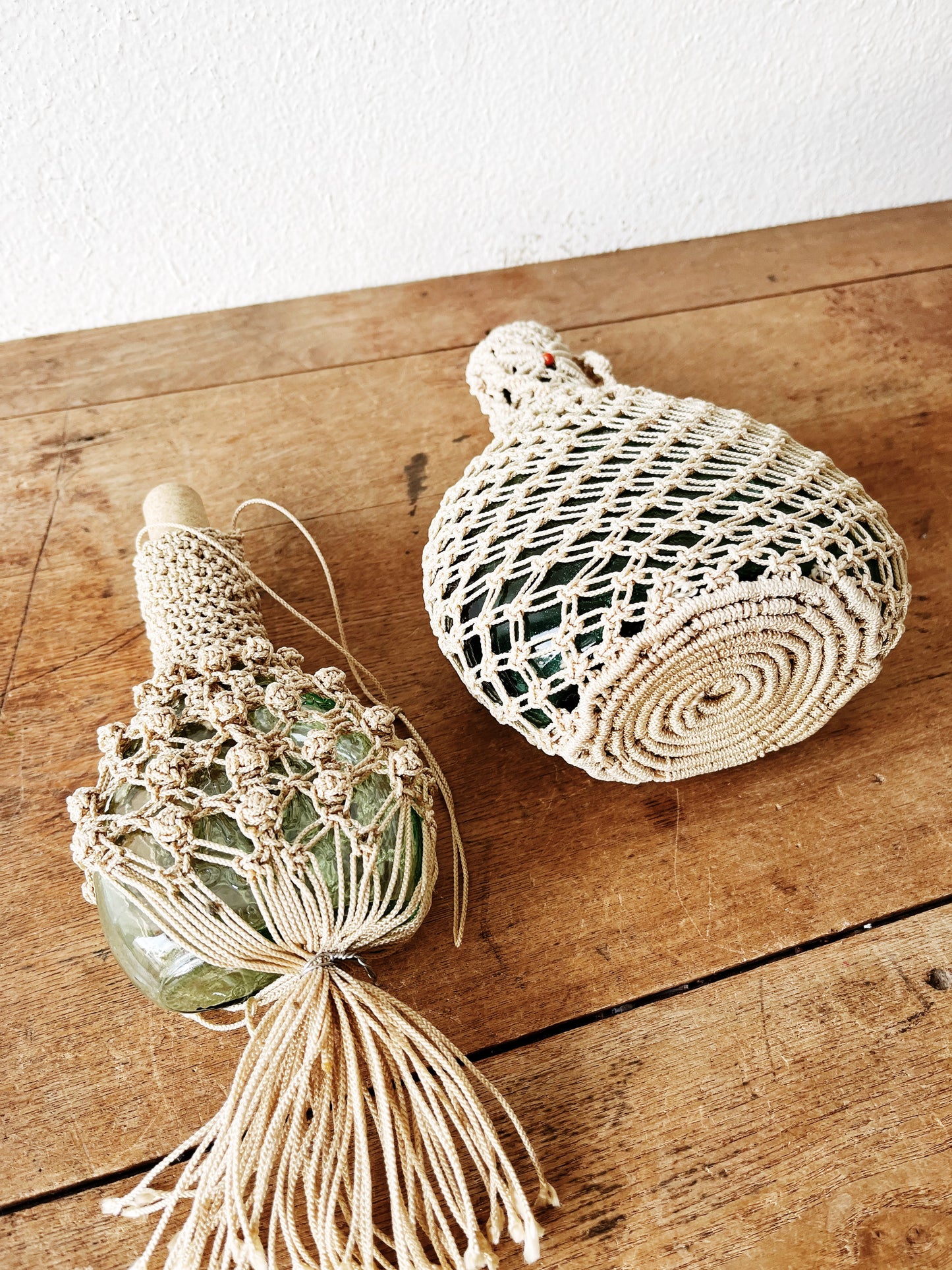 Vintage Macarame Wrapped Bottle