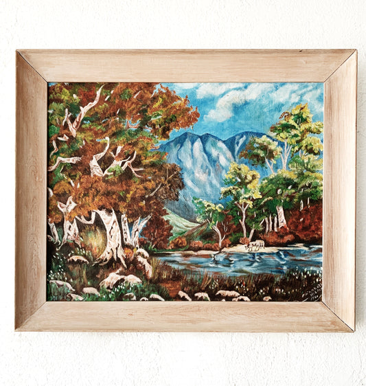 Vintage Framed Landscape Painting