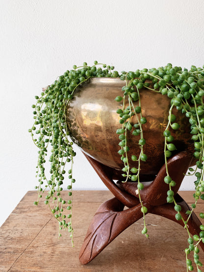 Vintage Interlocking Carved Wood Stand