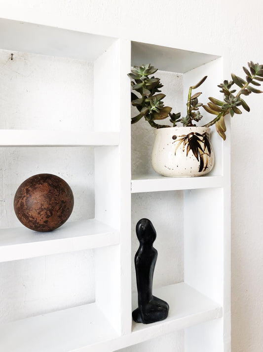 Painted Wooden Cubby Shelf