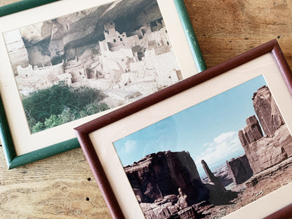 Vintage Framed Desert Landscape Photo