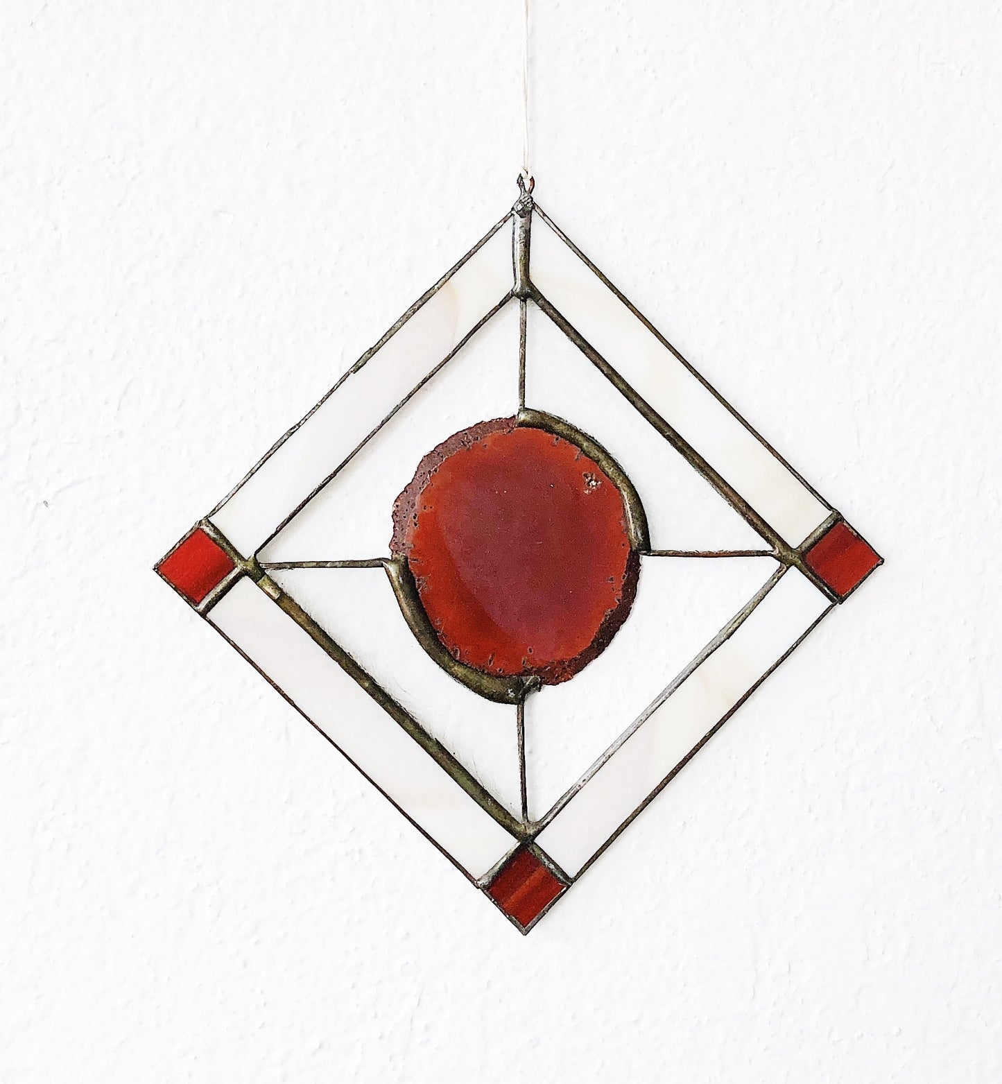 Vintage Agate Stained Glass Suncatcher