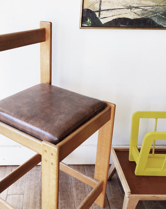 Vintage Tall Wooden Stool