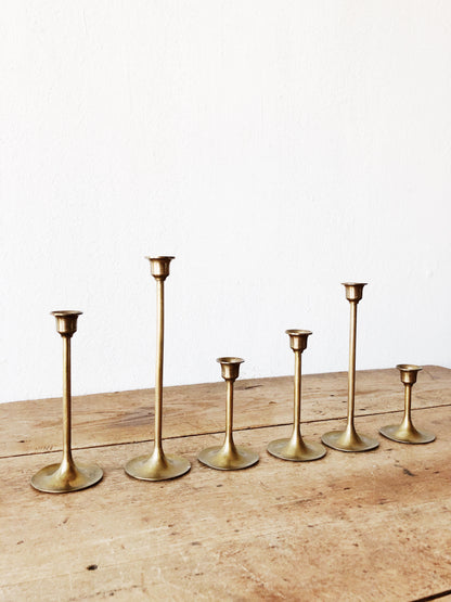 Vintage Minimal Brass Candlesticks