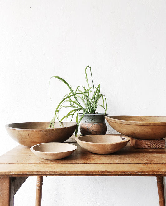 Antique Wooden Dough Bowl