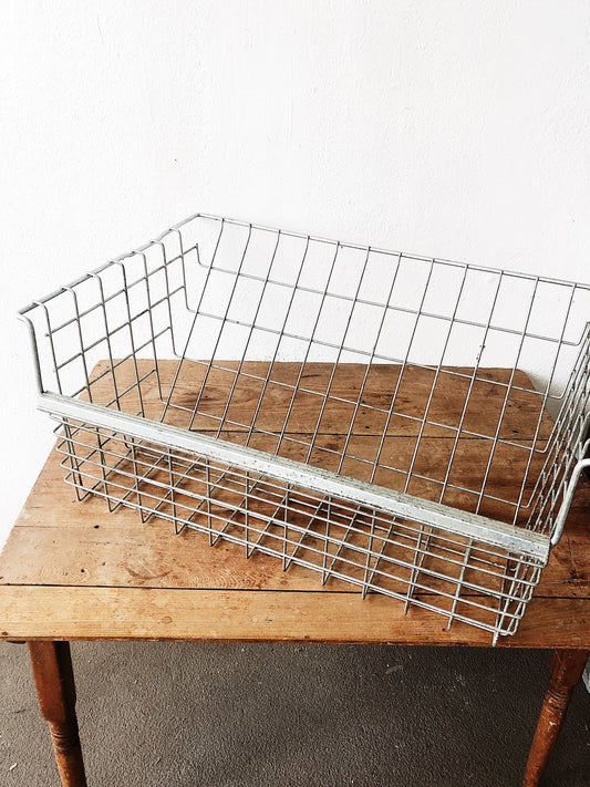 Vintage Oversized Wire Bin
