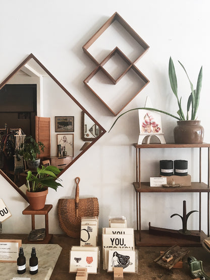 Vintage Wood Cube Shelf