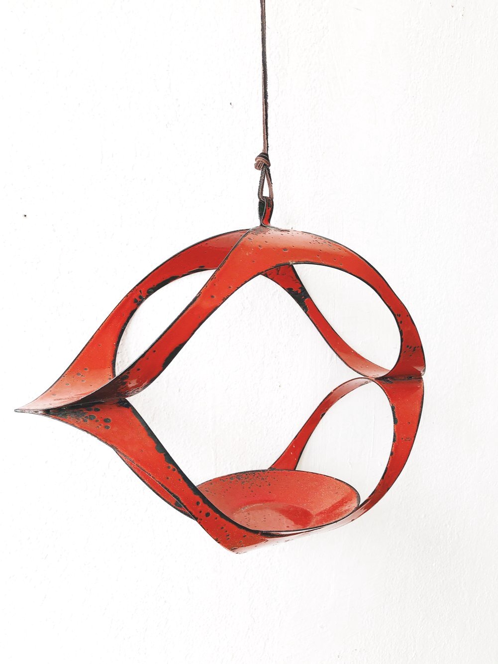 Vintage Brutalist Enamel Hanger