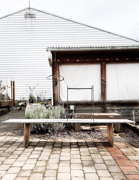 Long Handmade Wood Bench