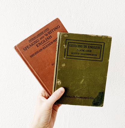 Vintage English School Books Pair