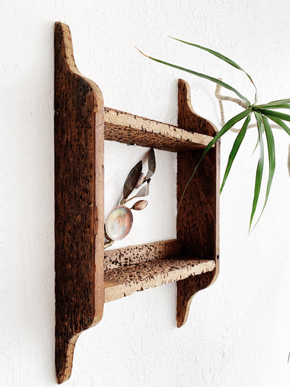 Vintage Handmade Wood Wall Shelf