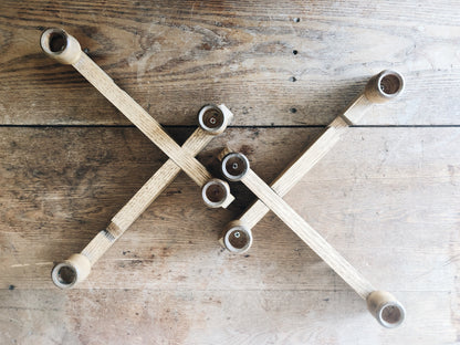 Vintage Wooden Adjustable Candelabra