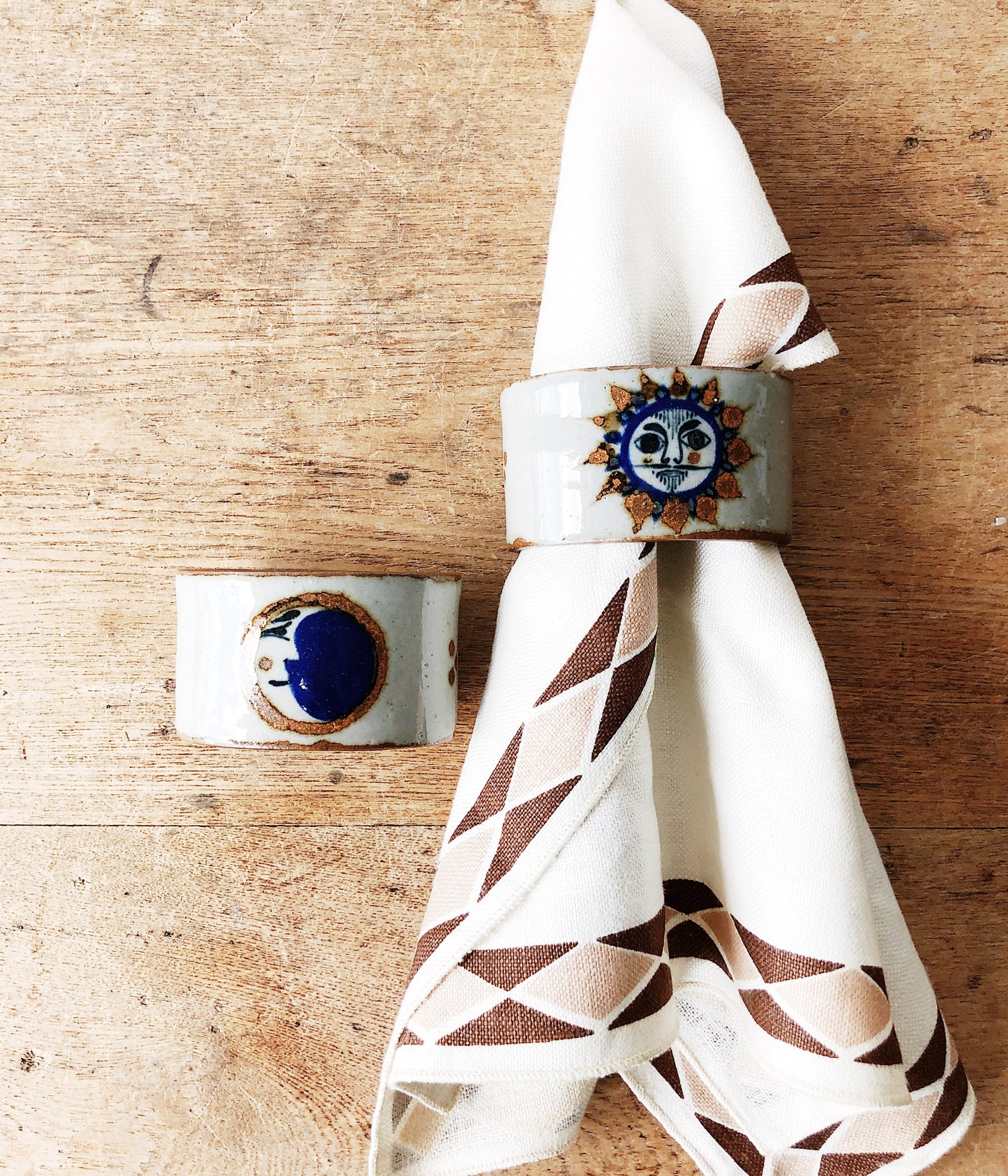 Vintage Mexican Ceramic Napkin Rings