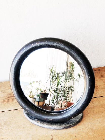 Antique Art Deco Round Mirror