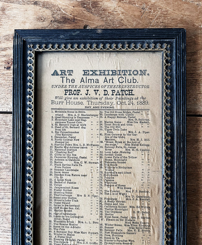 Antique Art Exhibit Advertisement