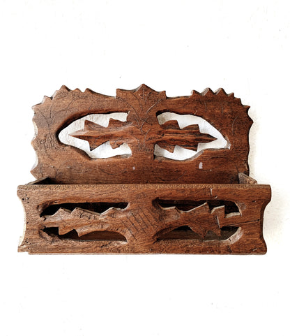 Vintage Hand Crafted Primitive Wood Caddy