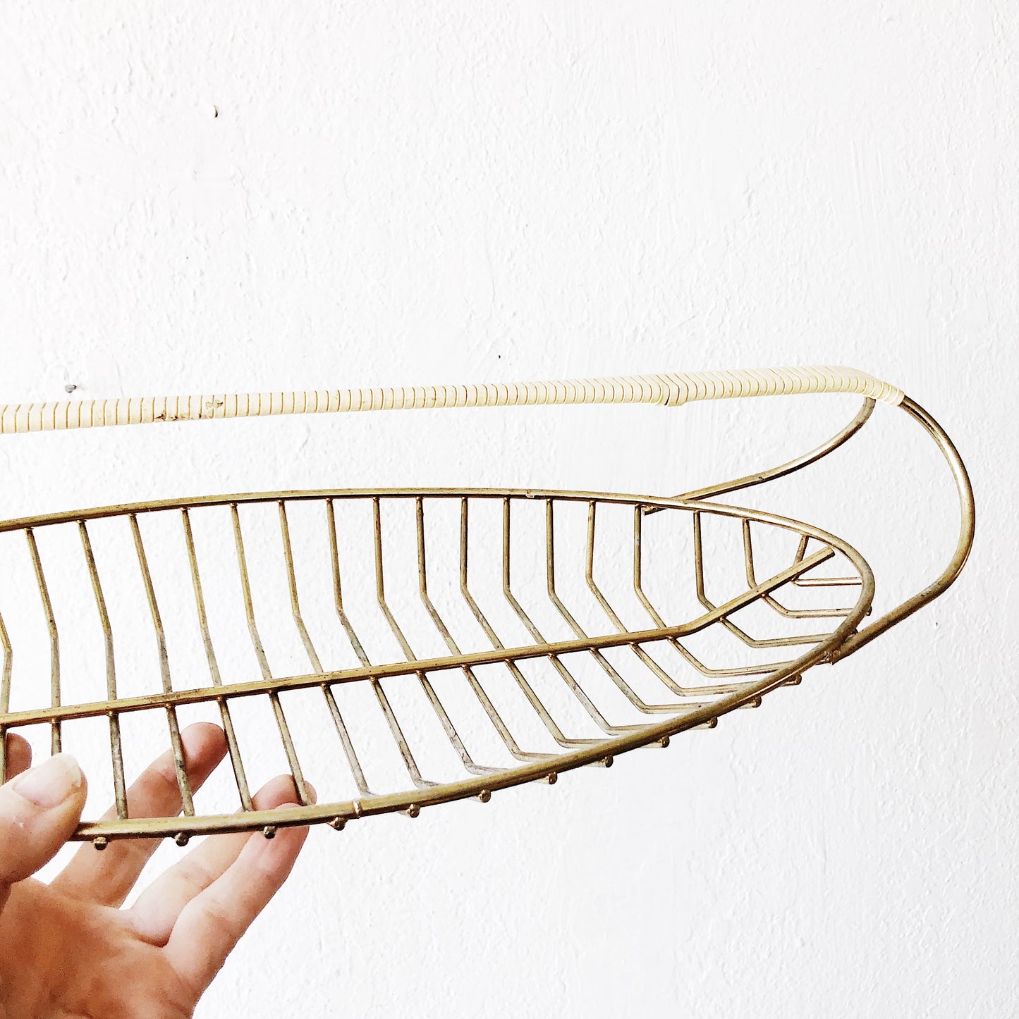 Mid Century Sculptural Brass Basket