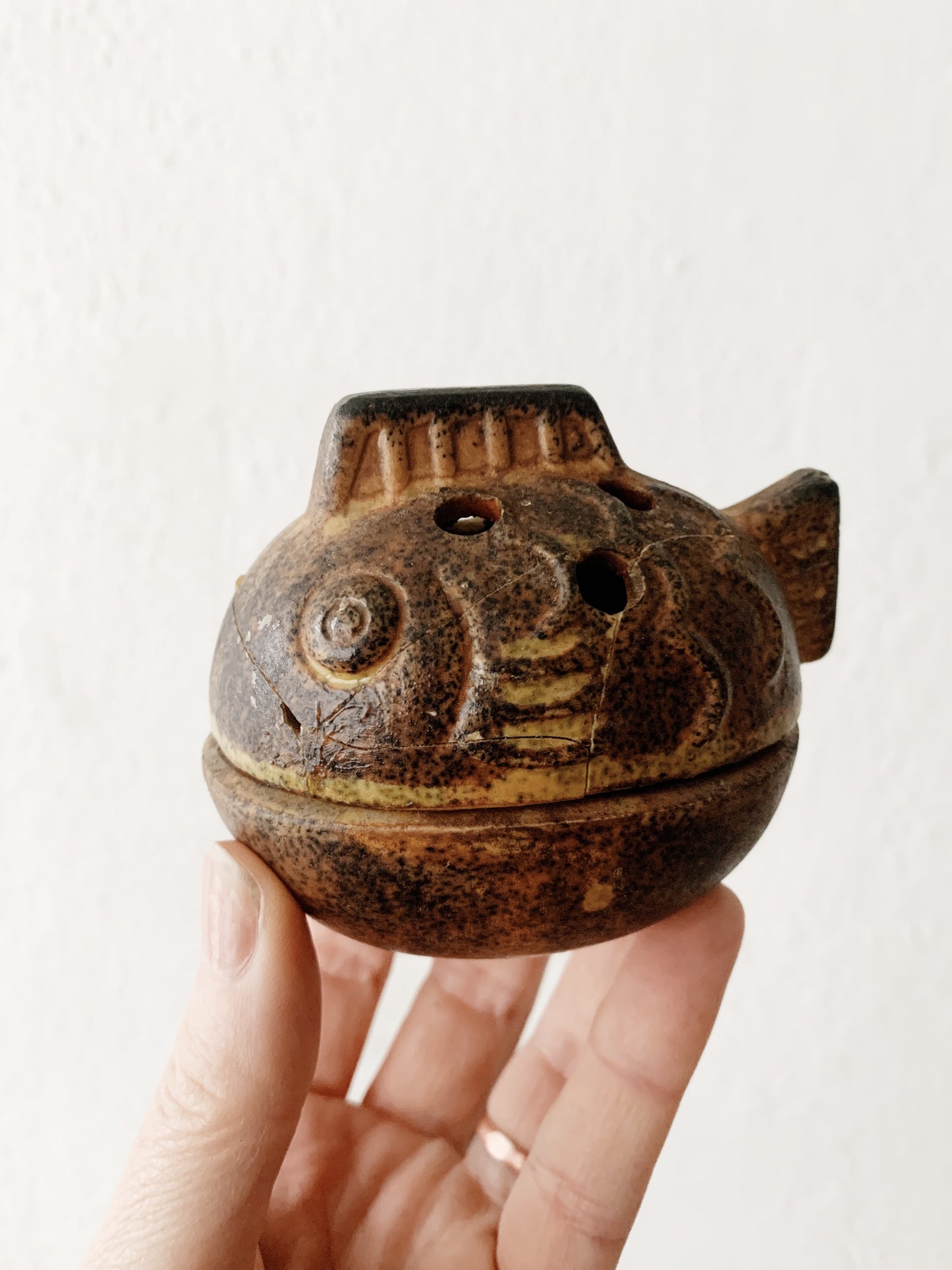 RESERVED Vintage Ceramic Fish Incense Burner