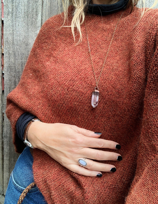 Rust Colored Alpaca Poncho