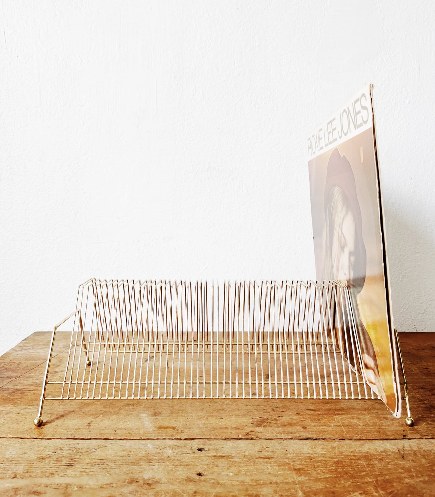 Mid Century Goldtone Album Rack
