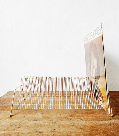 Mid Century Goldtone Album Rack