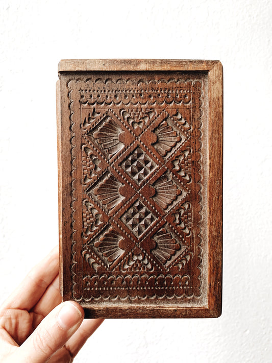 Vintage Carved Wood Box