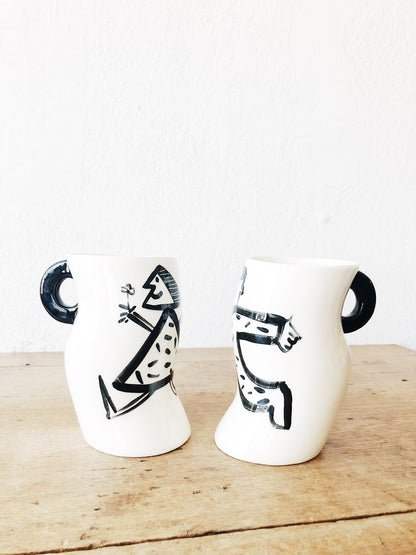 Pair of Oversized Bures Mugs
