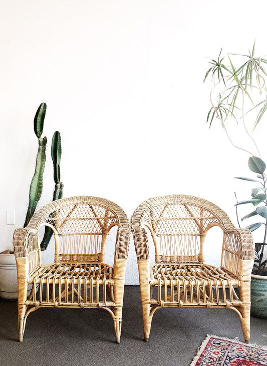 Vintage Bamboo and Wicker Chair