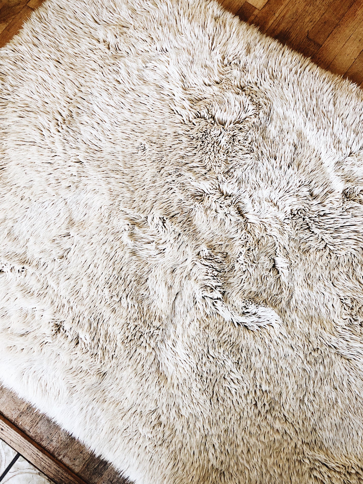 RESERVED SARAH Vintage Wool Flokati Rug