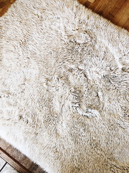 RESERVED SARAH Vintage Wool Flokati Rug