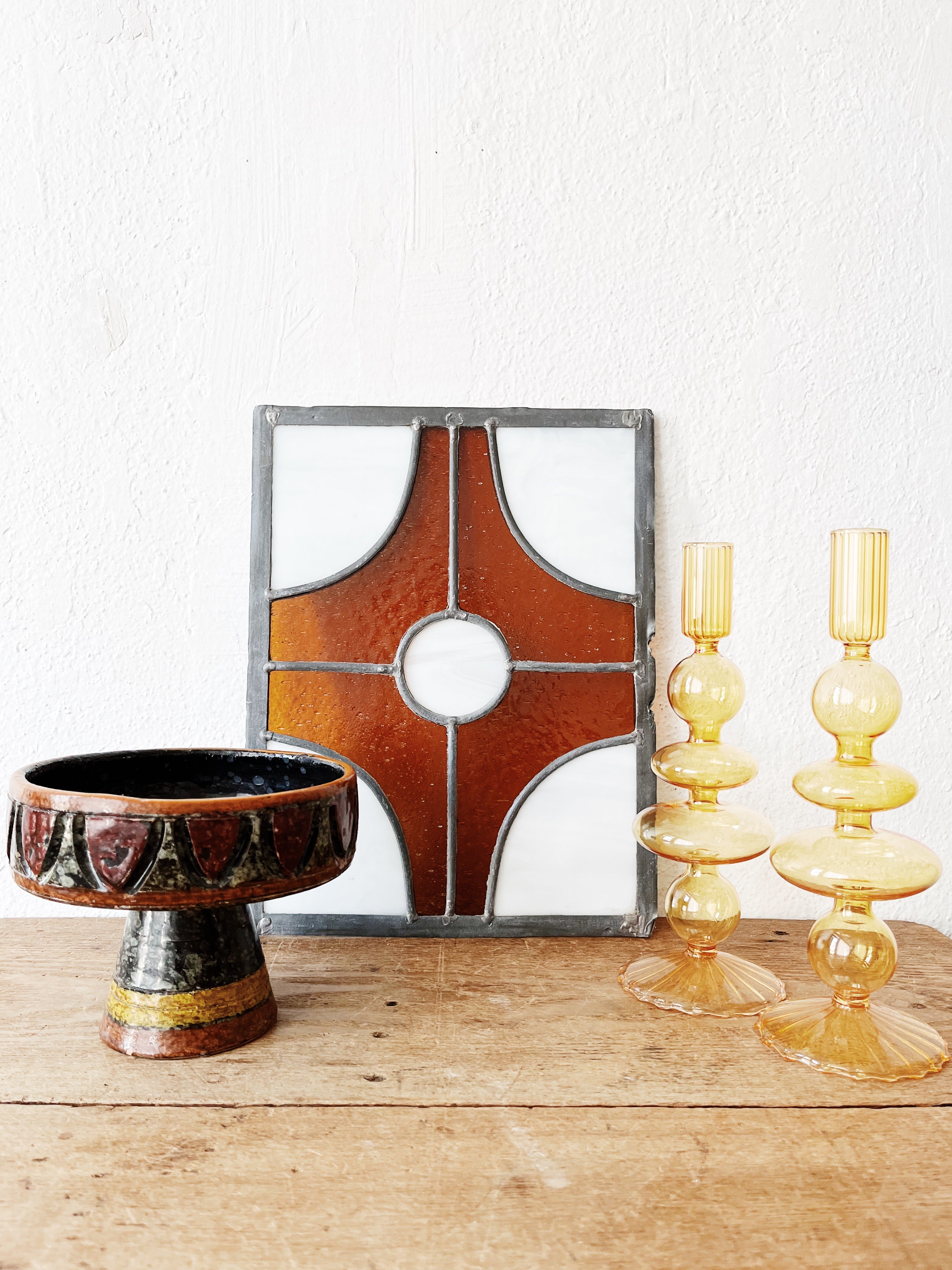 Vintage Blown Glass Candlesticks - Thumbnail 4