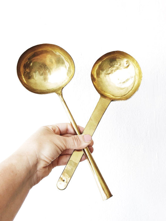 Vintage Hammered Brass Spoon