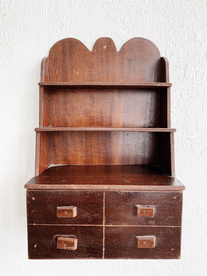 Antique Wood Shelf with Drawer