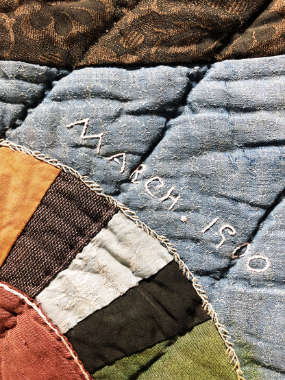 Antique Wagon Wheel Quilt Circa 1900