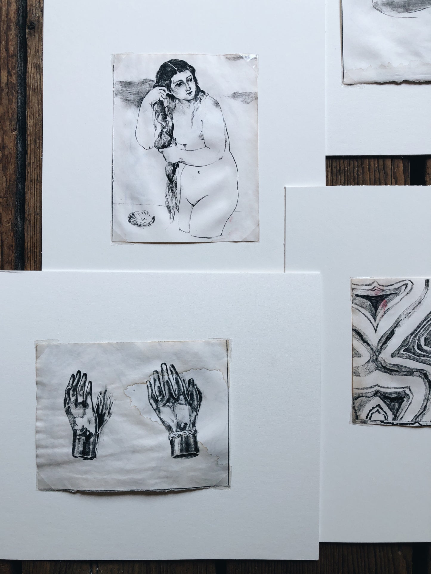 Original Charcoal and Ink Drawings