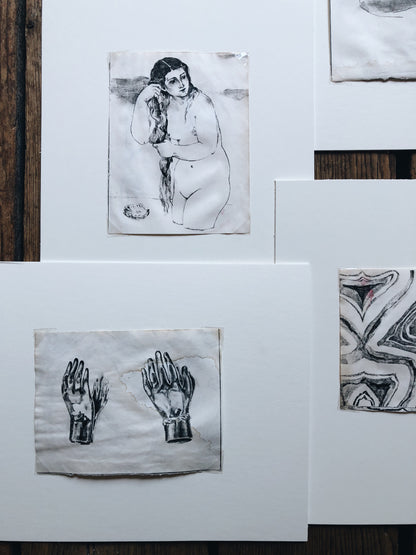 Original Charcoal and Ink Drawings