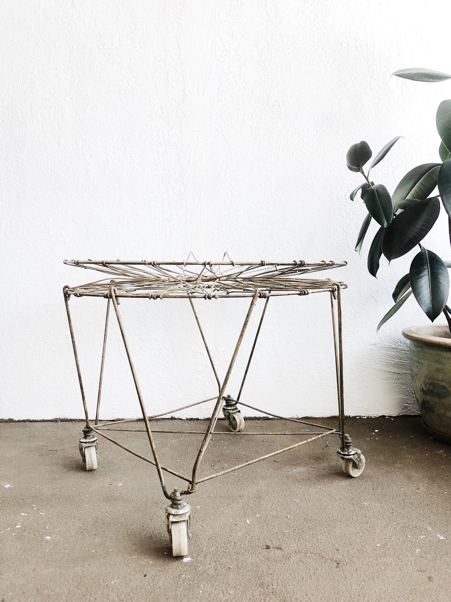 Antique Collapsible Wire Cart