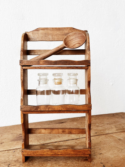 Vintage Wooden Apothecary Rack and Jars