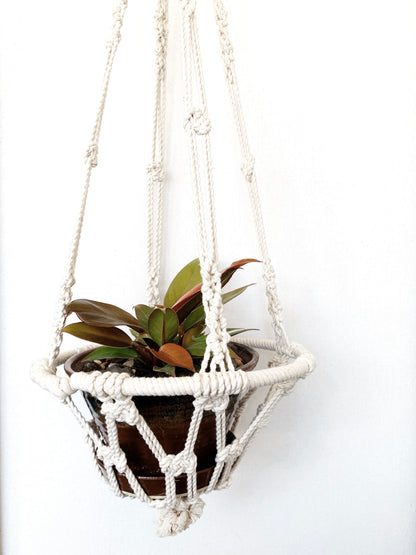 Vintage Macrame Basket Plant Hanger