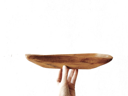 Organically Shaped Hand Carved Wood Dish