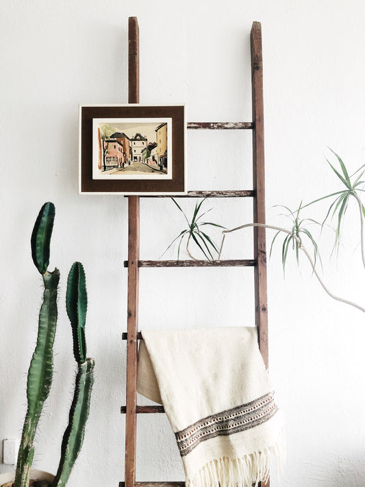 Vintage Industrial Rustic Blanket Ladder