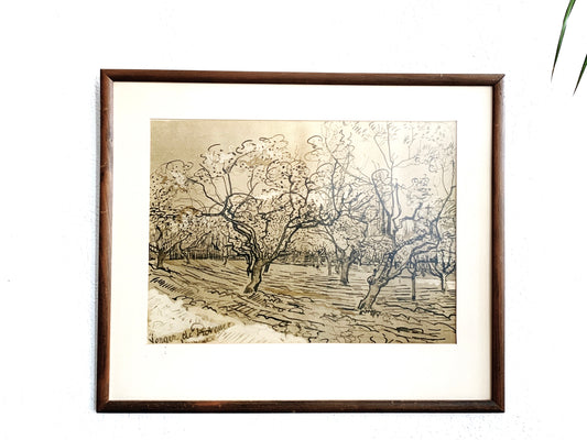 Vintage Verger de Provence framed Van Gogh Litho