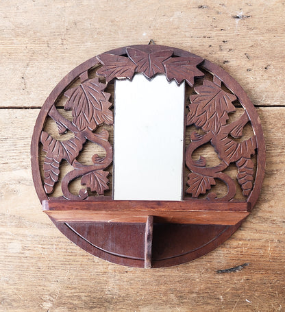 Antique Victorian Openwork Mirror Shelf